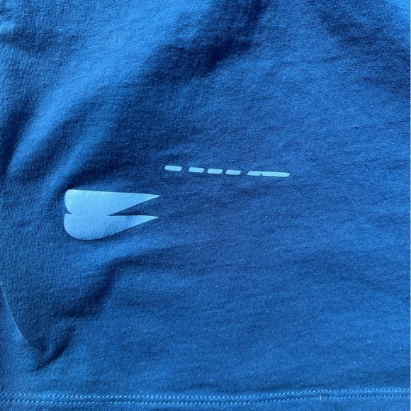 Men's Nike T-Shirt Blue All-Over Spell XL Swish Logo Streetwear City Sports - Picture 10 of 15